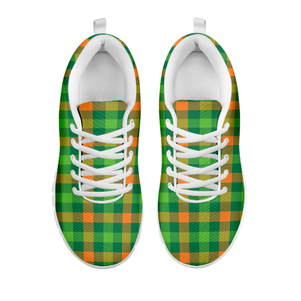 Irish Buffalo Check Pattern Print White Sneakers