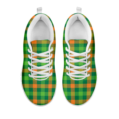 Irish Buffalo Check Pattern Print White Sneakers