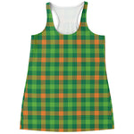 Irish Buffalo Check Pattern Print Women's Racerback Tank Top