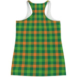Irish Buffalo Check Pattern Print Women's Racerback Tank Top