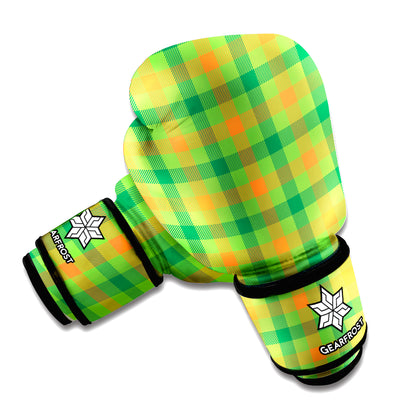 Irish Buffalo Plaid Pattern Print Boxing Gloves