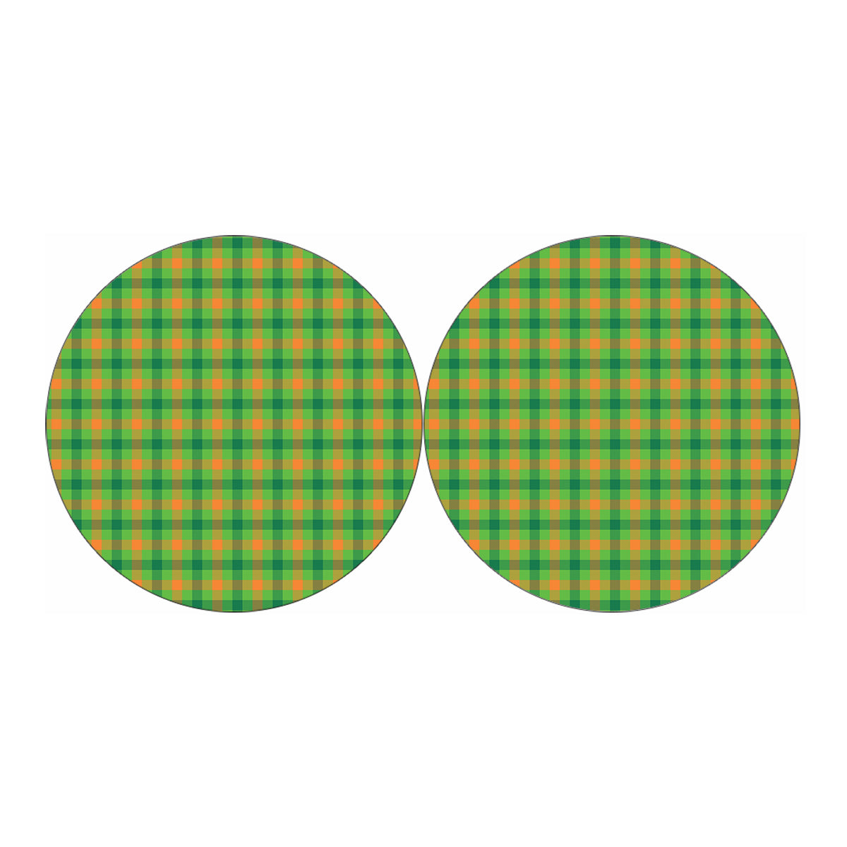 Irish Buffalo Plaid Pattern Print Car Coasters