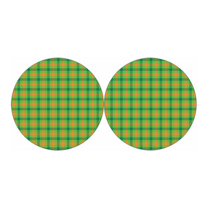 Irish Buffalo Plaid Pattern Print Car Coasters