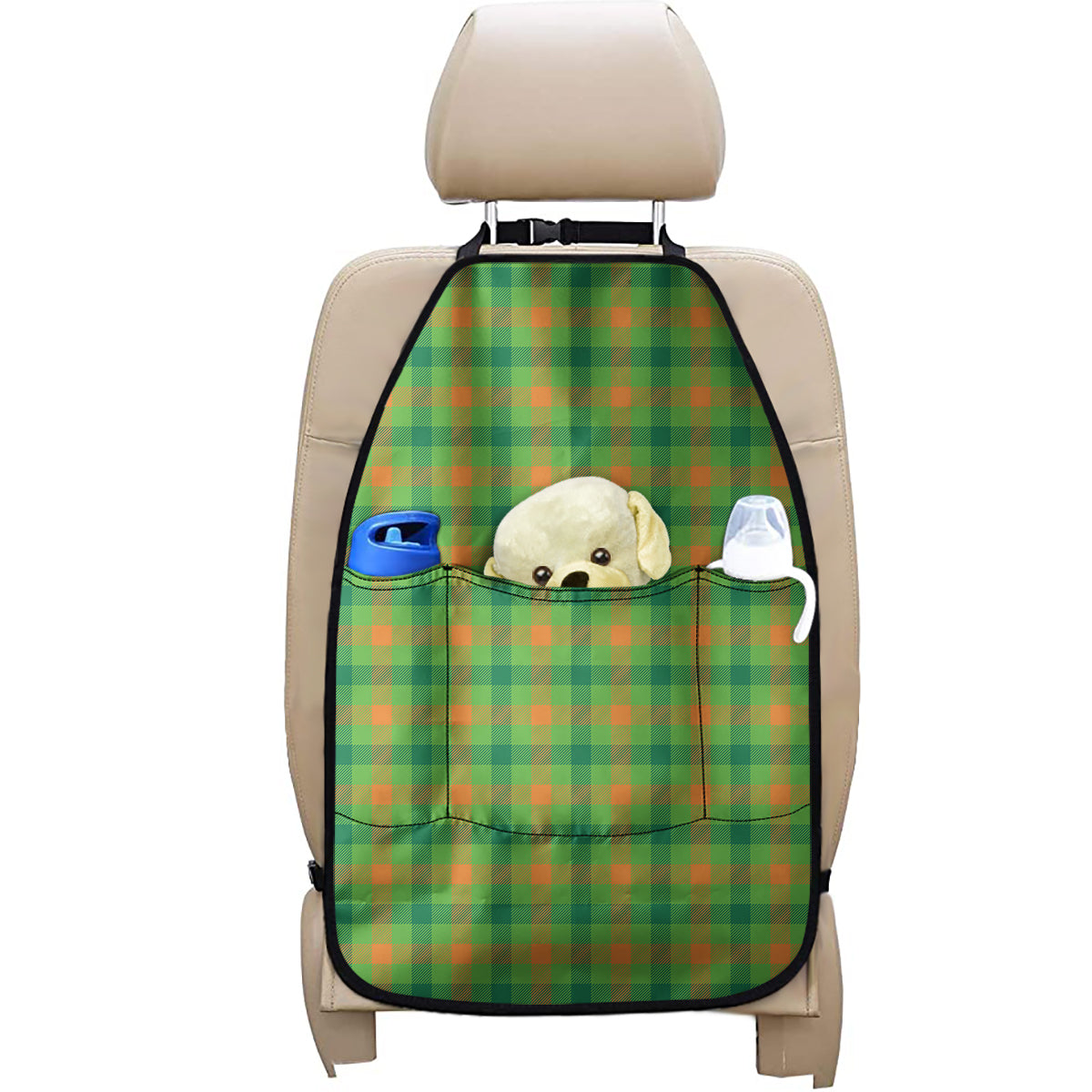 Irish Buffalo Plaid Pattern Print Car Seat Organizers