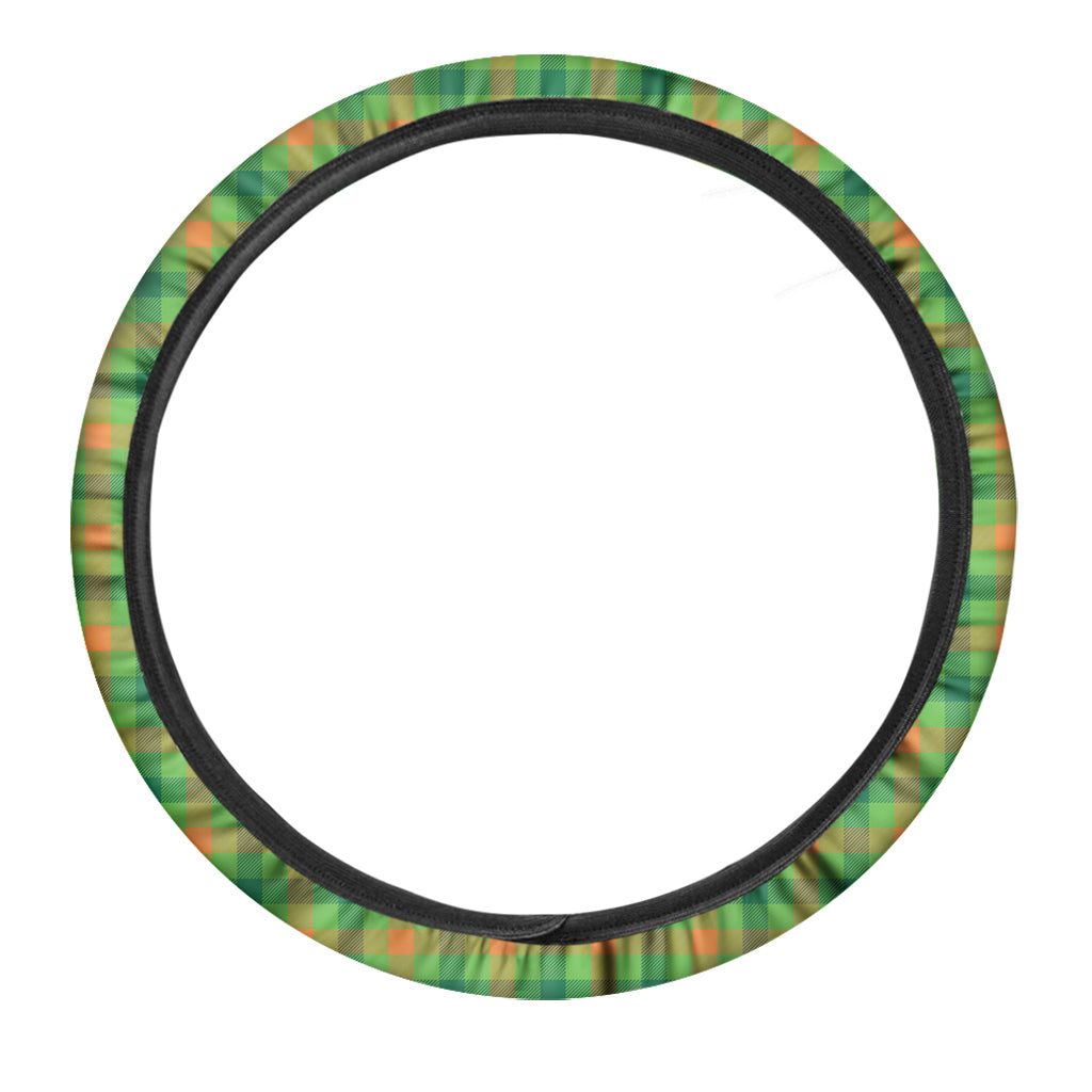 Irish Buffalo Plaid Pattern Print Car Steering Wheel Cover