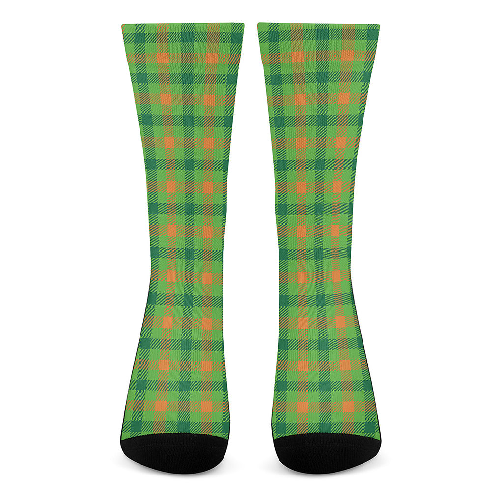 Irish Buffalo Plaid Pattern Print Crew Socks