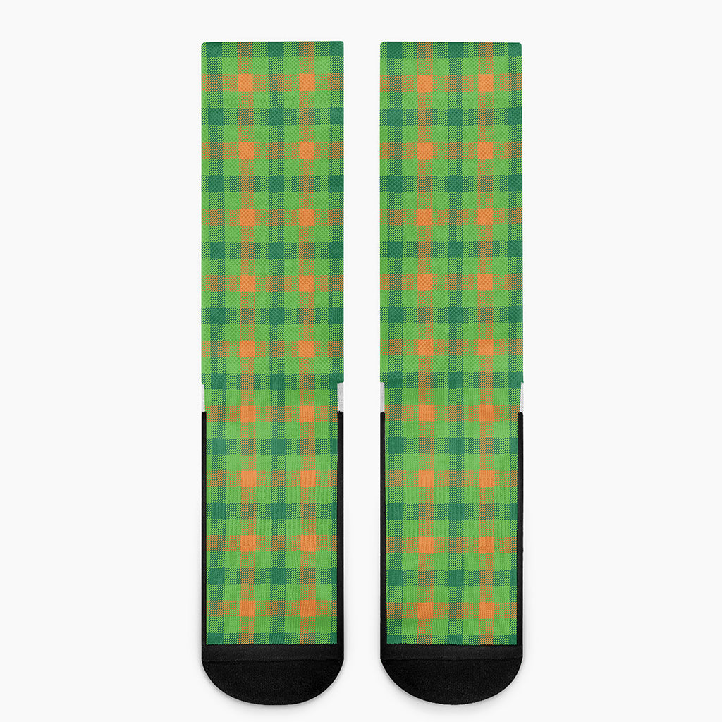Irish Buffalo Plaid Pattern Print Crew Socks