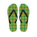 Irish Buffalo Plaid Pattern Print Flip Flops