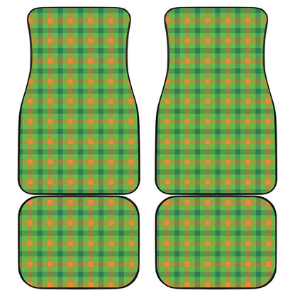 Irish Buffalo Plaid Pattern Print Front and Back Car Floor Mats
