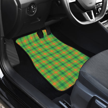 Irish Buffalo Plaid Pattern Print Front and Back Car Floor Mats