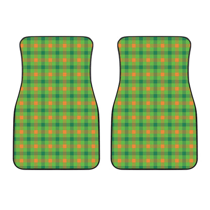 Irish Buffalo Plaid Pattern Print Front Car Floor Mats