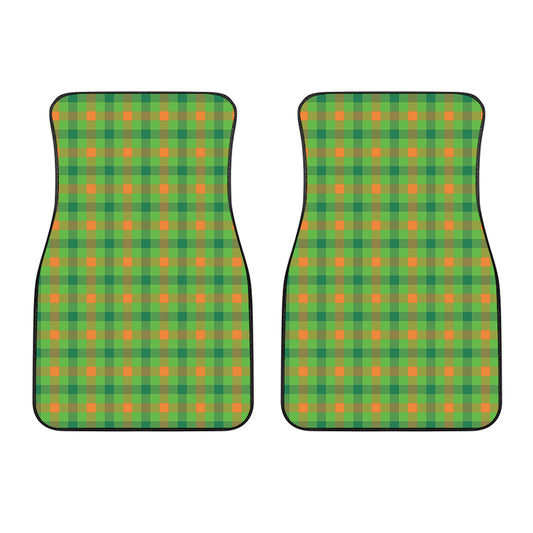 Irish Buffalo Plaid Pattern Print Front Car Floor Mats
