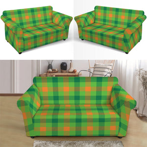 Irish Buffalo Plaid Pattern Print Loveseat Slipcover