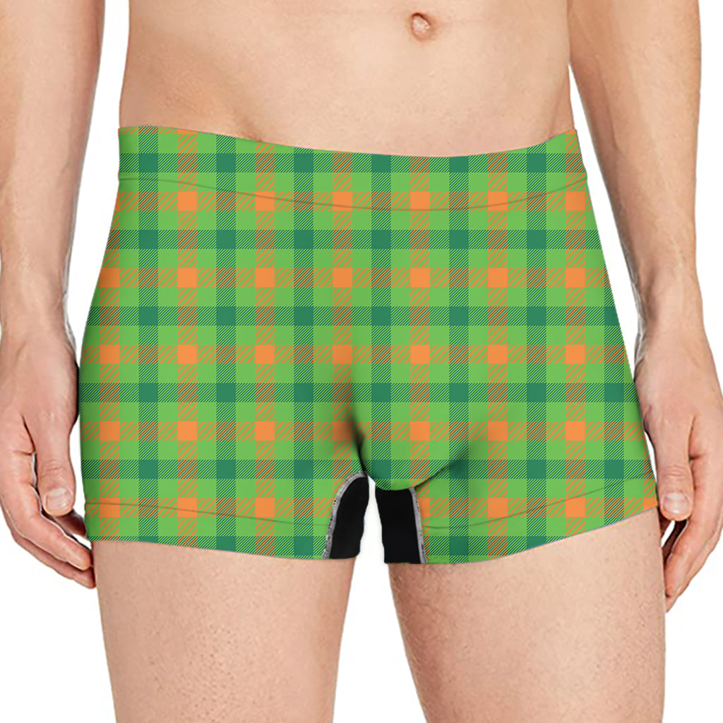 Irish Buffalo Plaid Pattern Print Men's Boxer Briefs