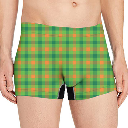 Irish Buffalo Plaid Pattern Print Men's Boxer Briefs