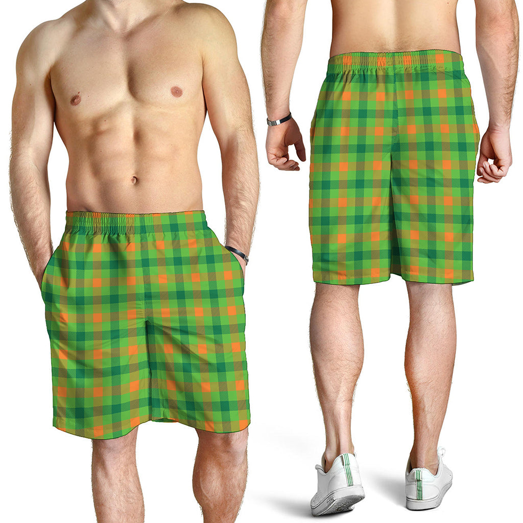 Irish Buffalo Plaid Pattern Print Men's Shorts