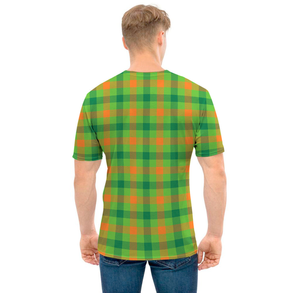 Irish Buffalo Plaid Pattern Print Men's T-Shirt