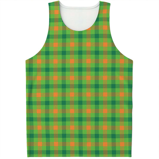 Irish Buffalo Plaid Pattern Print Men's Tank Top