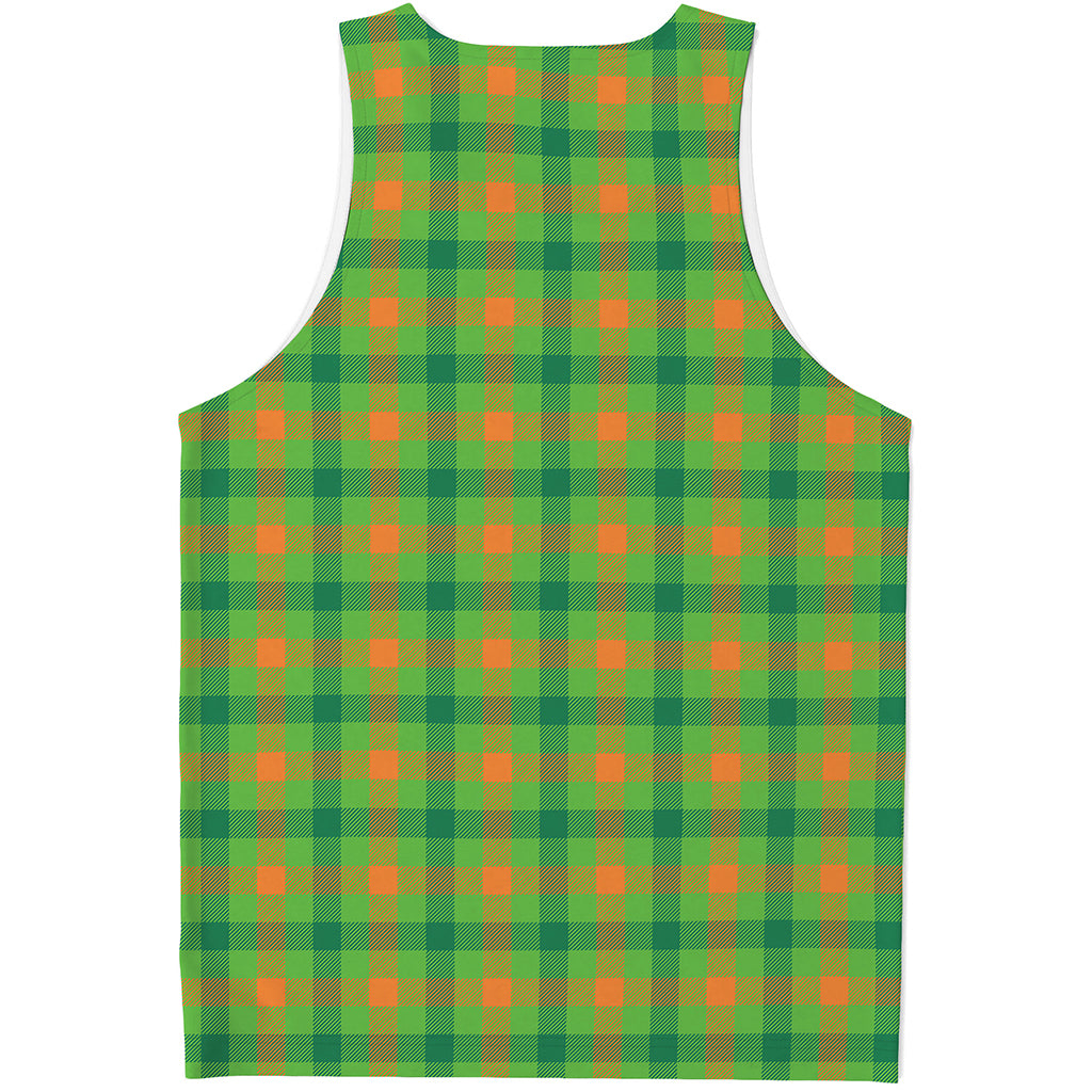 Irish Buffalo Plaid Pattern Print Men's Tank Top