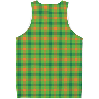 Irish Buffalo Plaid Pattern Print Men's Tank Top