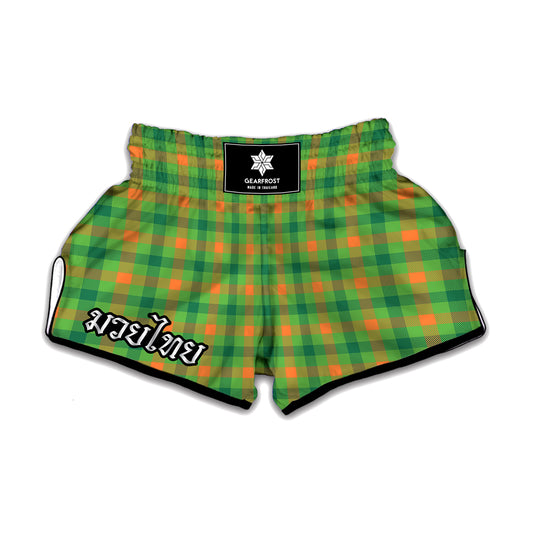 Irish Buffalo Plaid Pattern Print Muay Thai Boxing Shorts