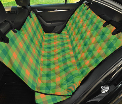 Irish Buffalo Plaid Pattern Print Pet Car Back Seat Cover