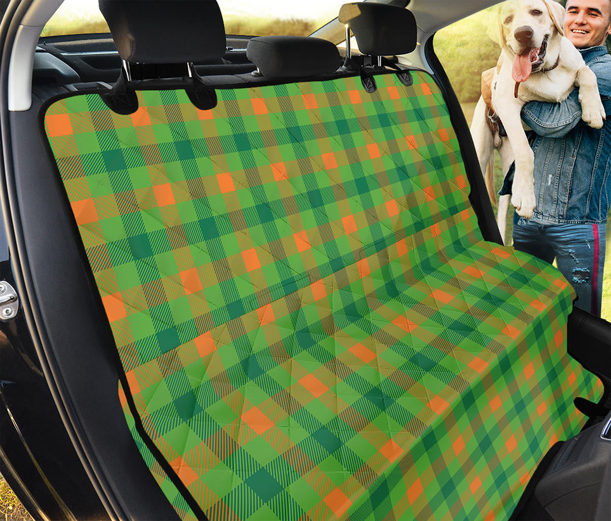 Irish Buffalo Plaid Pattern Print Pet Car Back Seat Cover