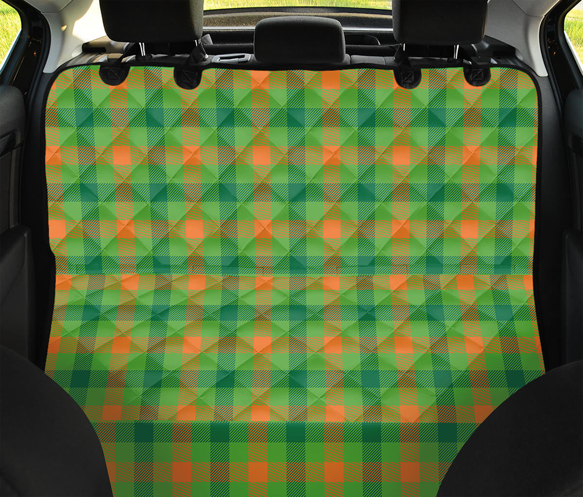 Irish Buffalo Plaid Pattern Print Pet Car Back Seat Cover