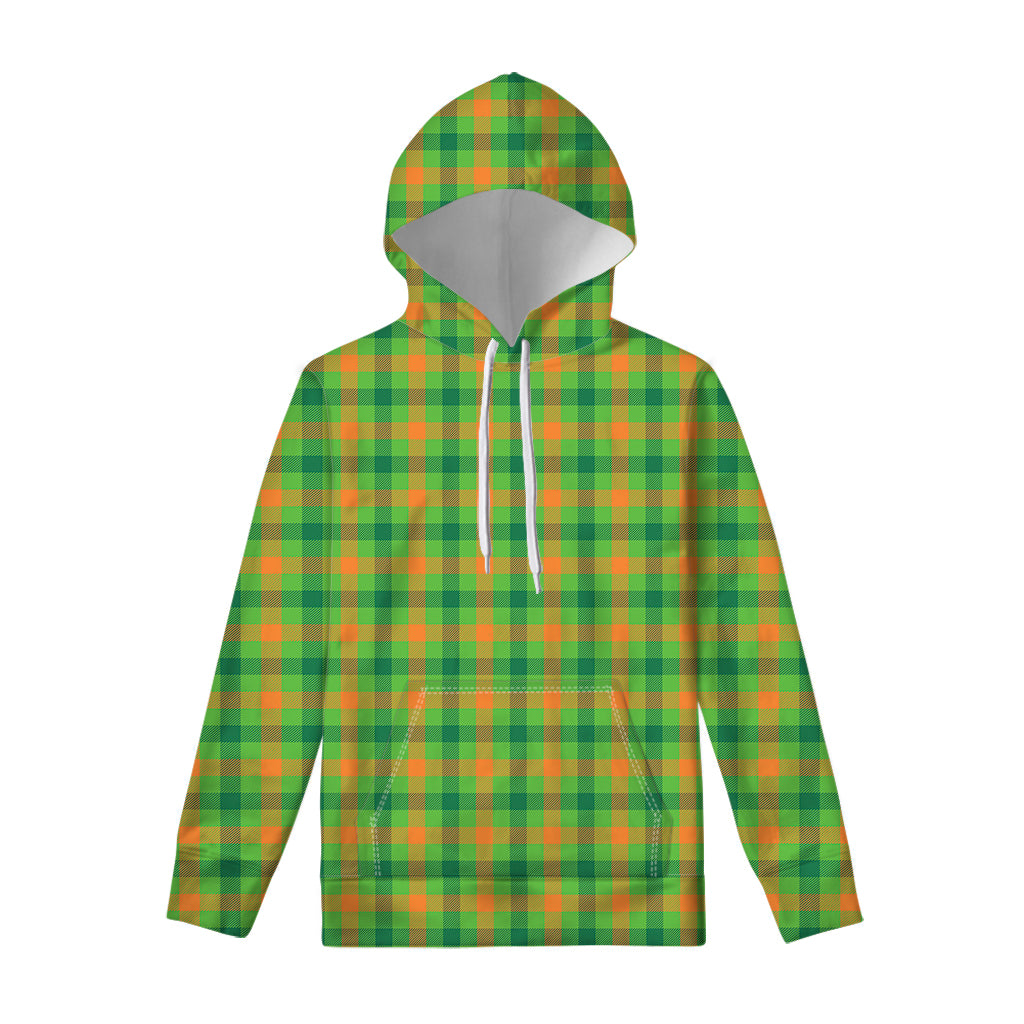 Irish Buffalo Plaid Pattern Print Pullover Hoodie