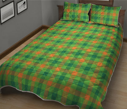 Irish Buffalo Plaid Pattern Print Quilt Bed Set