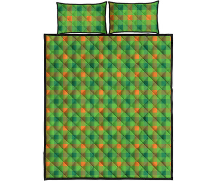 Irish Buffalo Plaid Pattern Print Quilt Bed Set