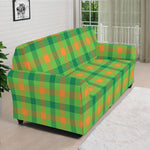 Irish Buffalo Plaid Pattern Print Sofa Cover