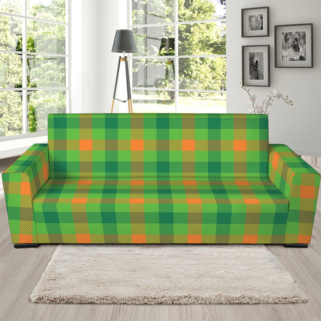 Irish Buffalo Plaid Pattern Print Sofa Slipcover