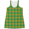 Irish Buffalo Plaid Pattern Print Women's Racerback Tank Top