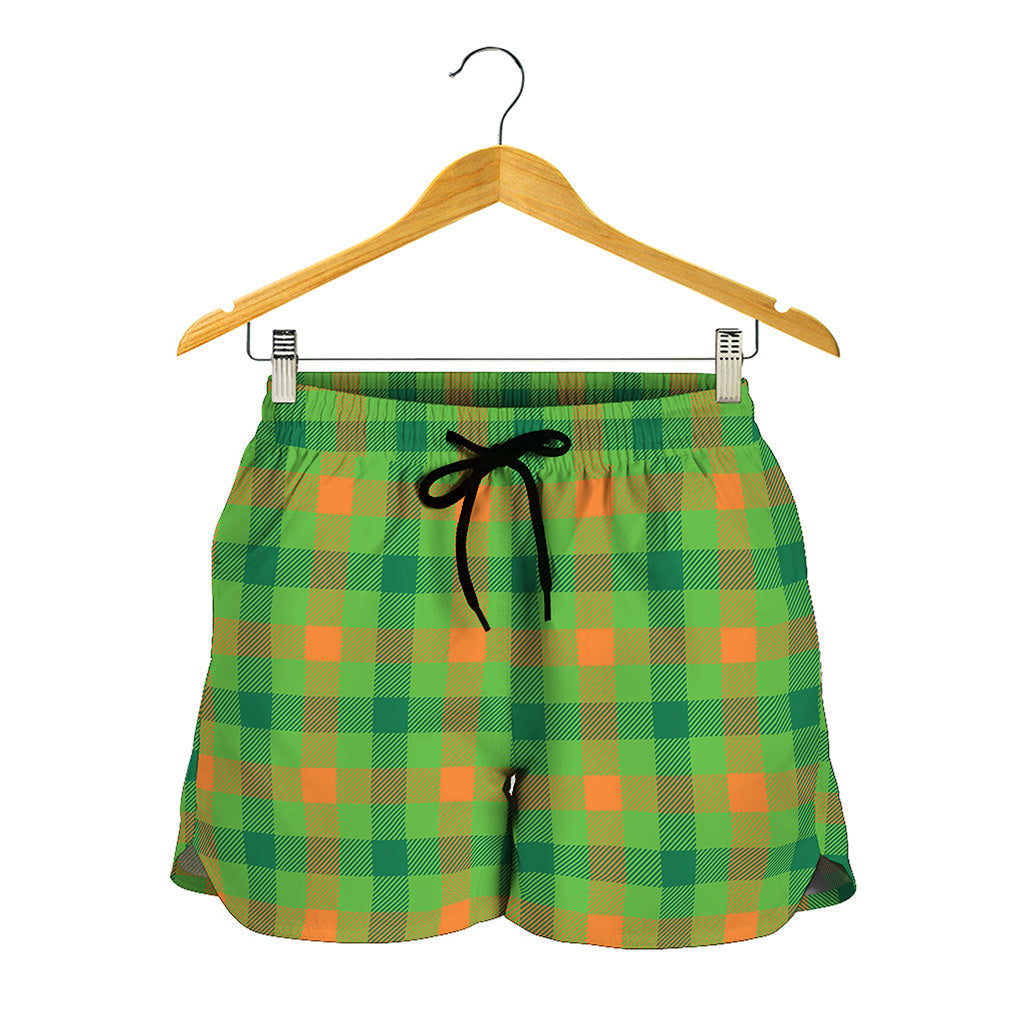 Irish Buffalo Plaid Pattern Print Women's Shorts