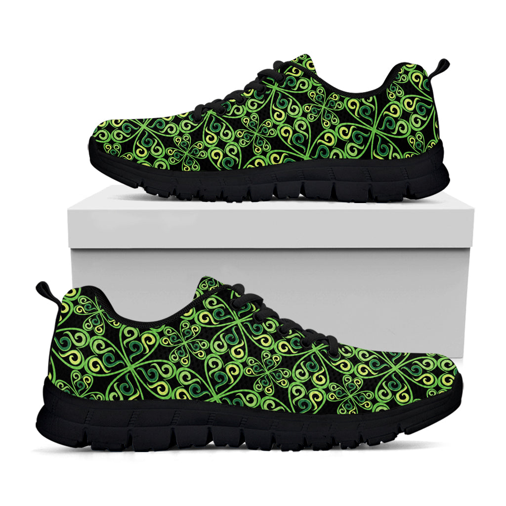 Irish Celtic Symbol Pattern Print Black Sneakers