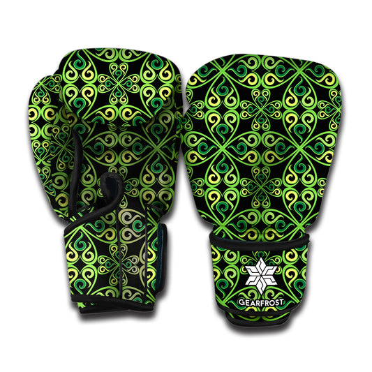 Irish Celtic Symbol Pattern Print Boxing Gloves