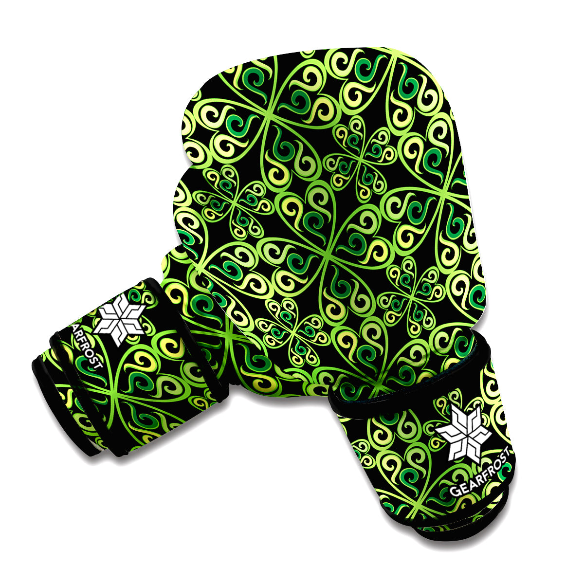 Irish Celtic Symbol Pattern Print Boxing Gloves