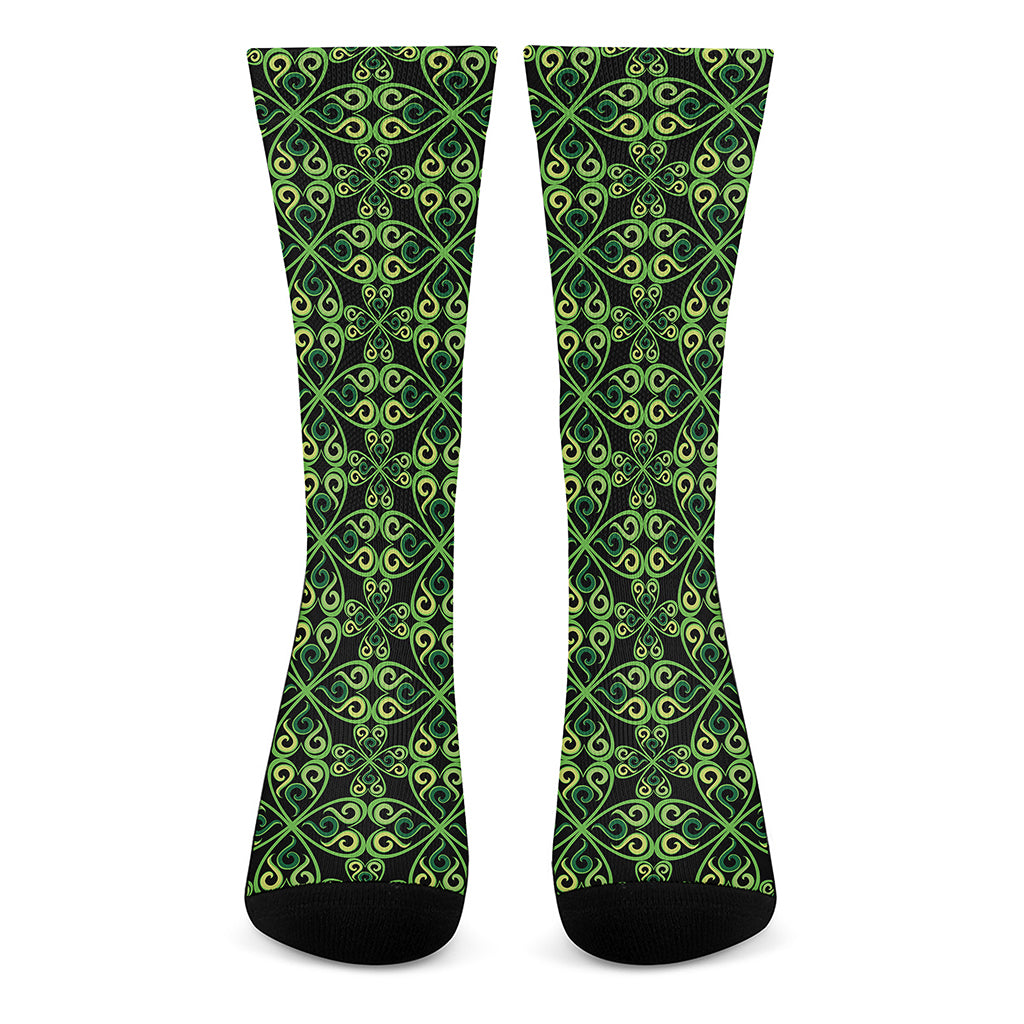 Irish Celtic Symbol Pattern Print Crew Socks