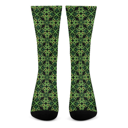 Irish Celtic Symbol Pattern Print Crew Socks