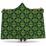 Irish Celtic Symbol Pattern Print Hooded Blanket