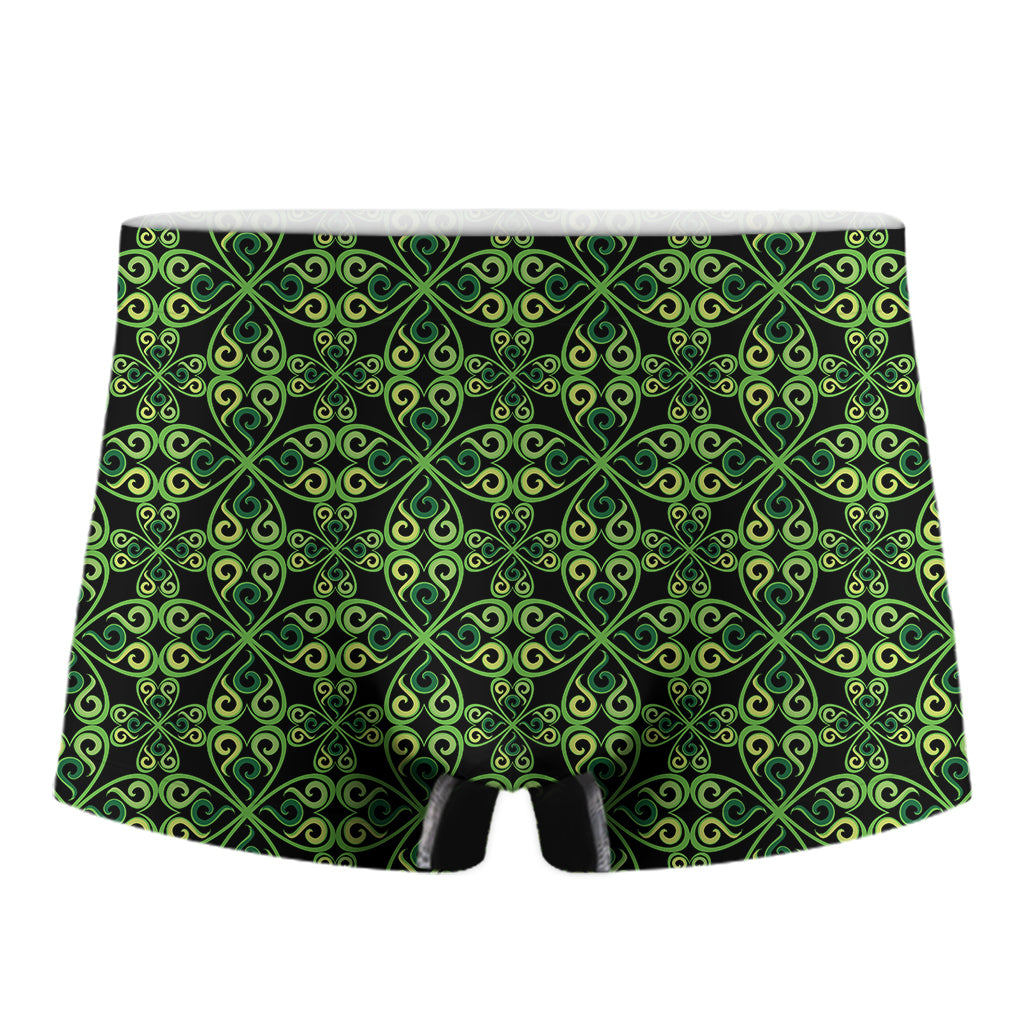 Irish Celtic Symbol Pattern Print Men's Boxer Briefs