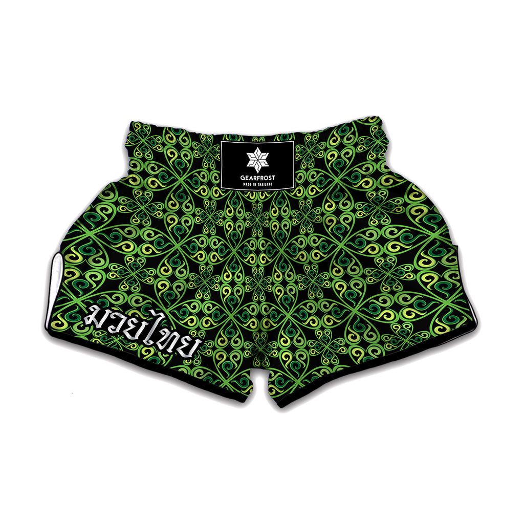 Irish Celtic Symbol Pattern Print Muay Thai Boxing Shorts
