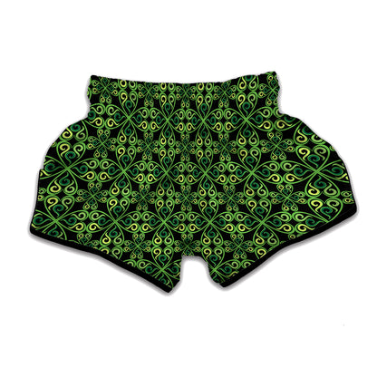 Irish Celtic Symbol Pattern Print Muay Thai Boxing Shorts