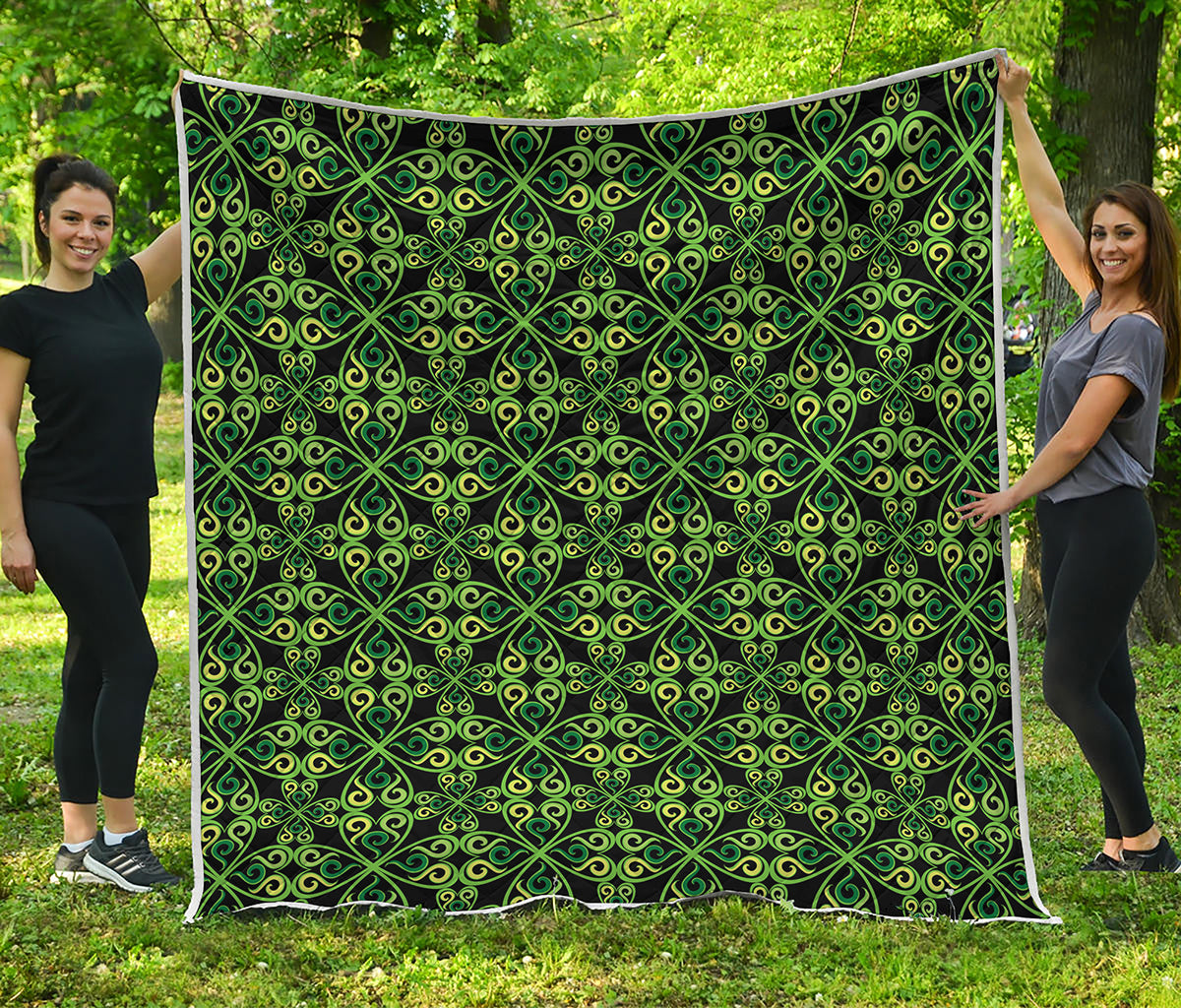 Irish Celtic Symbol Pattern Print Quilt