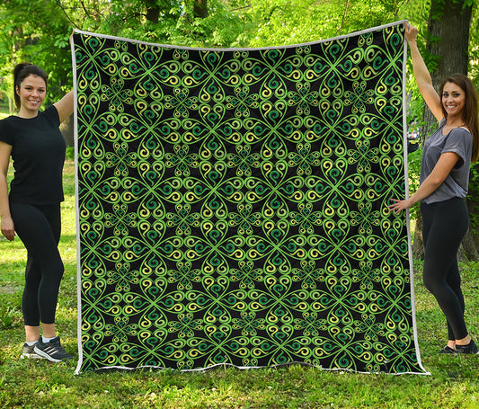 Irish Celtic Symbol Pattern Print Quilt