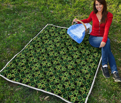 Irish Celtic Symbol Pattern Print Quilt