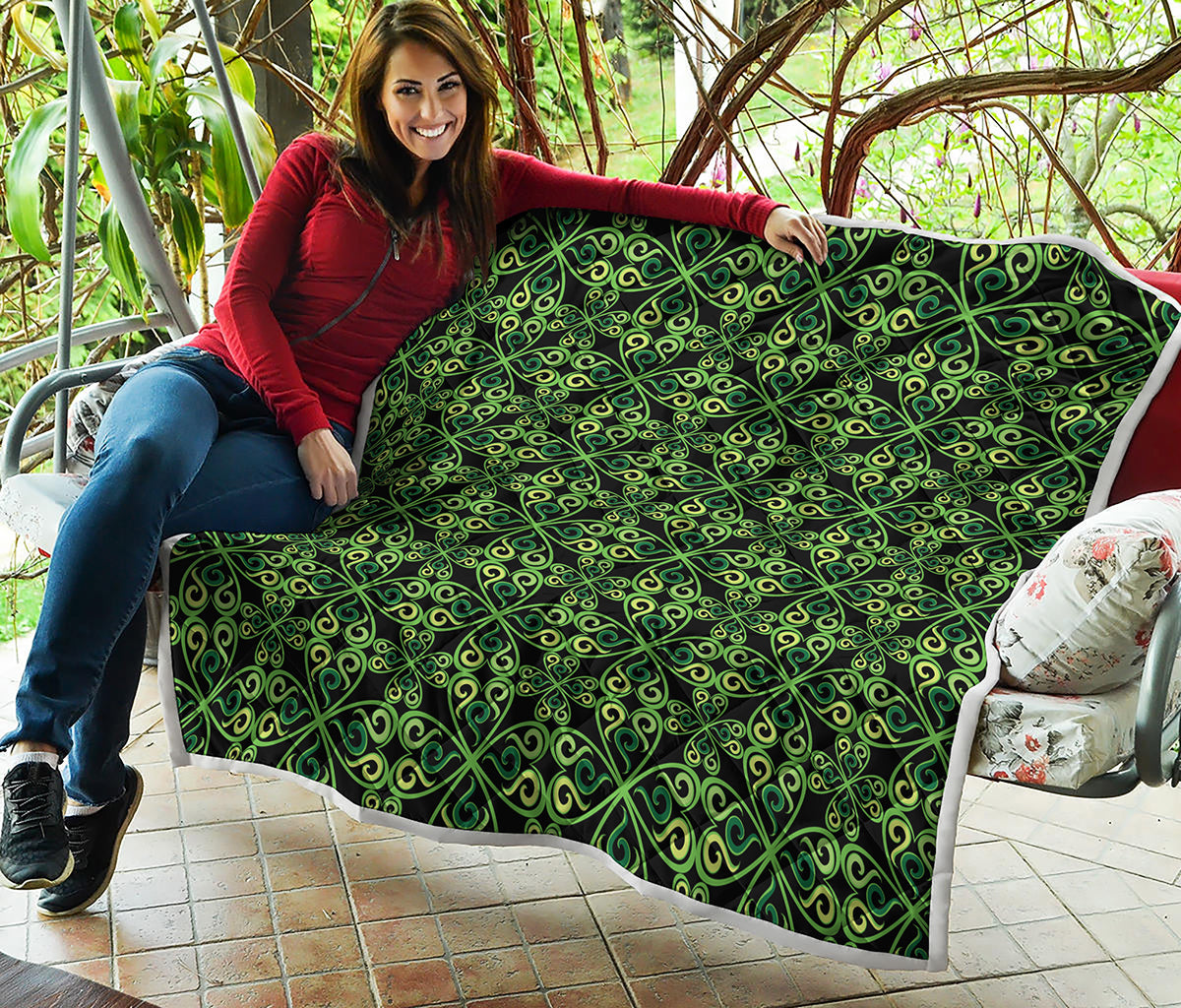 Irish Celtic Symbol Pattern Print Quilt