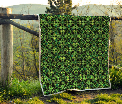 Irish Celtic Symbol Pattern Print Quilt