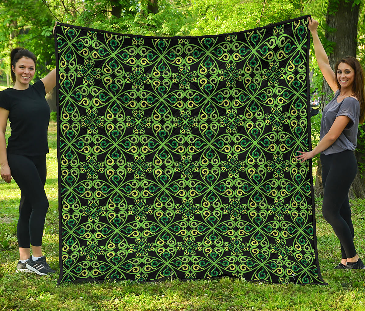 Irish Celtic Symbol Pattern Print Quilt
